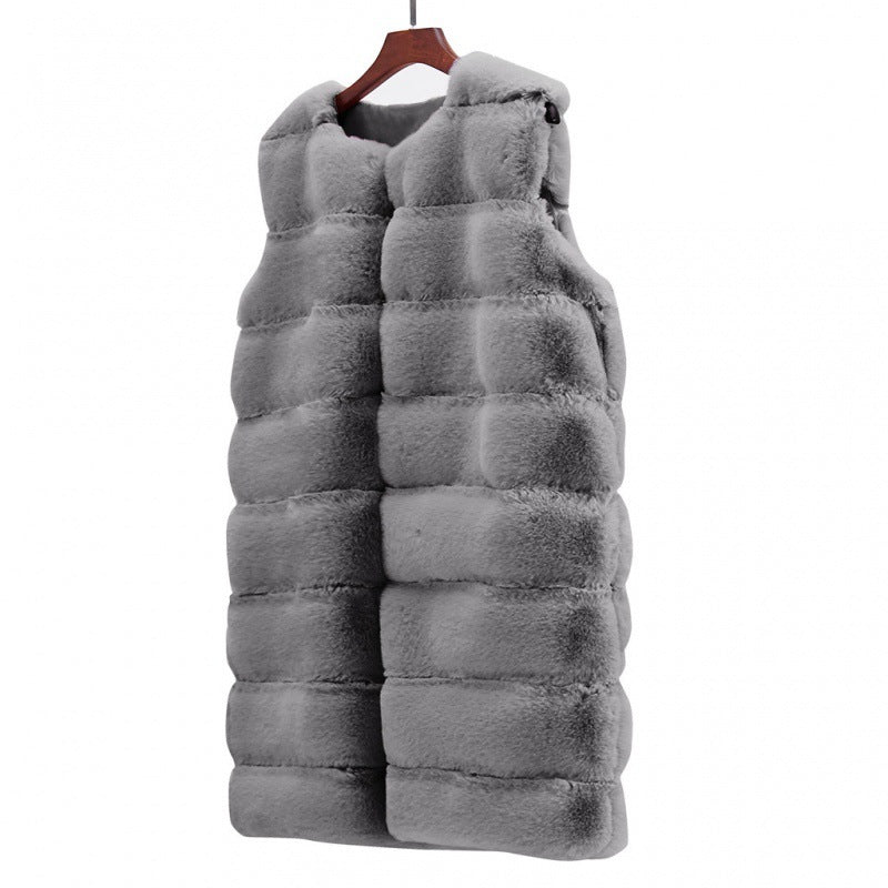 Gilet long en fourrure, manteau rembourré en coton