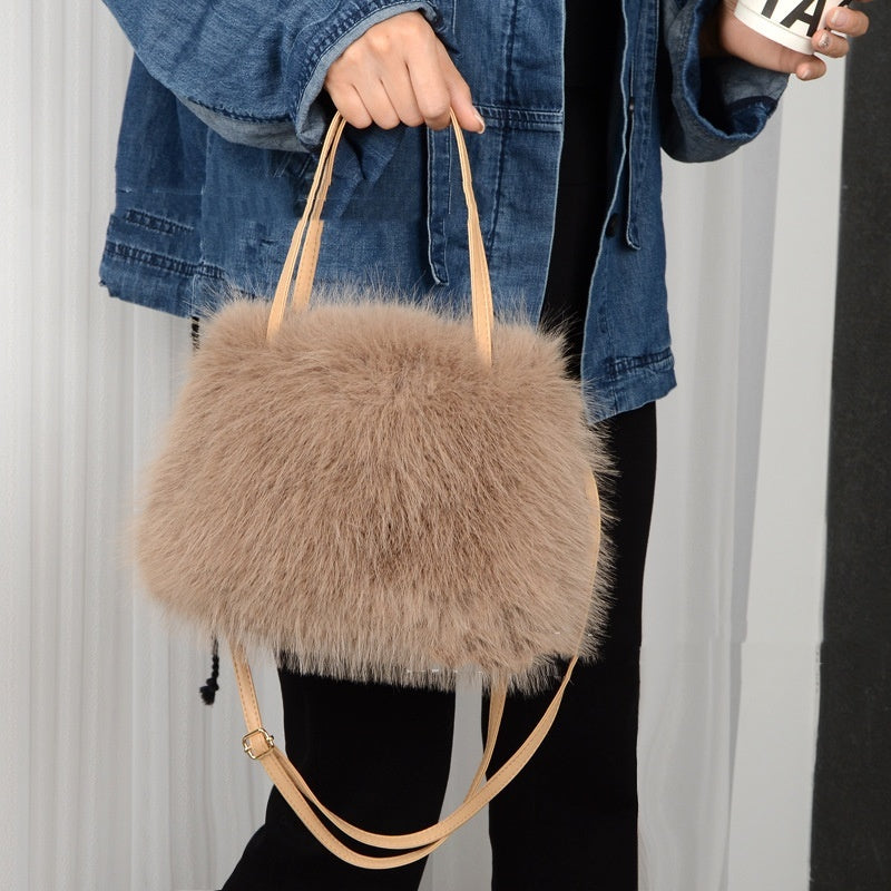 Sac en peluche Portable en bandoulière à la mode pour femme