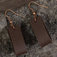 Pendants d'oreilles en cuir PU marron foncé