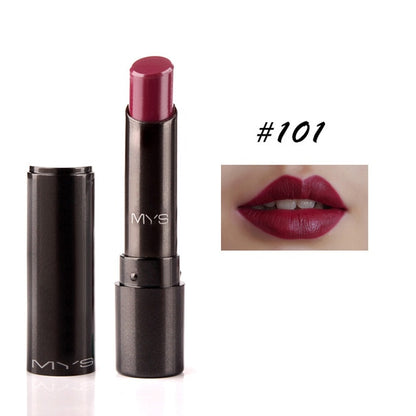 Rouge à lèvres mat MYS – Longue tenue, teinte, gloss, maquillage rouge.