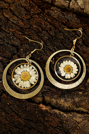 Boucles d'oreilles pendantes Boho Daisy en or