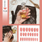 Faux ongles – Stiletto longs, transparents, mat, complets, avec colle