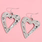 Boucles d'oreilles pendantes en forme de cœur creusé de la Saint-Valentin blanche