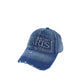 Casquette de baseball en denim délavé avec trou et visière