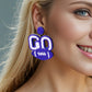 Bluing Boucles d'oreilles GO Baseball avec perles