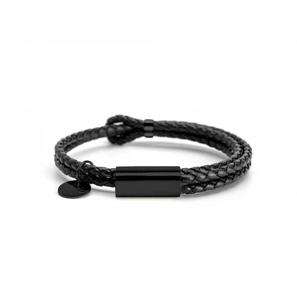 Bracelet  en cuir tressé à double corde
