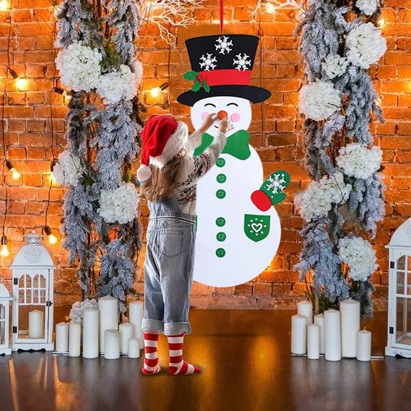 Ensemble de bonhomme de neige de Noël en feutre décorations suspendues de Noël