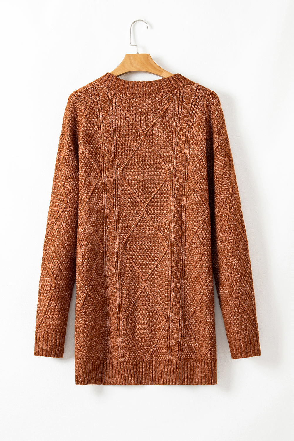 Robe chasuble à épaulettes en maille torsadée vert brumeux