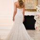 Robe de mariée traînante, haut tube, robe de mariée en dentelle