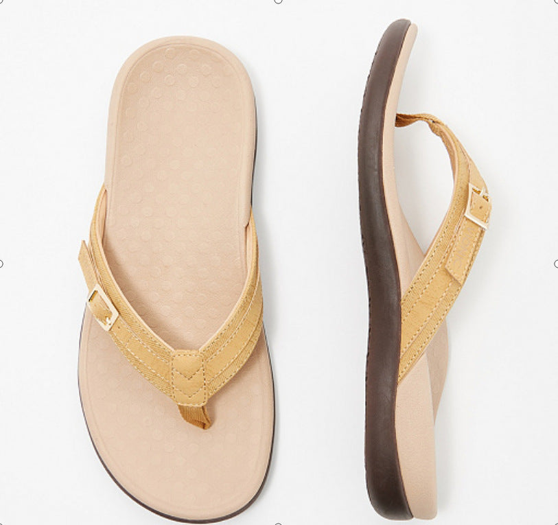 Tongs Femme – PU Métalliques, Confortables & Décontractées