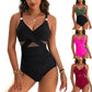 Maillot de bain une pièce en maille de couleur pure pour femmes