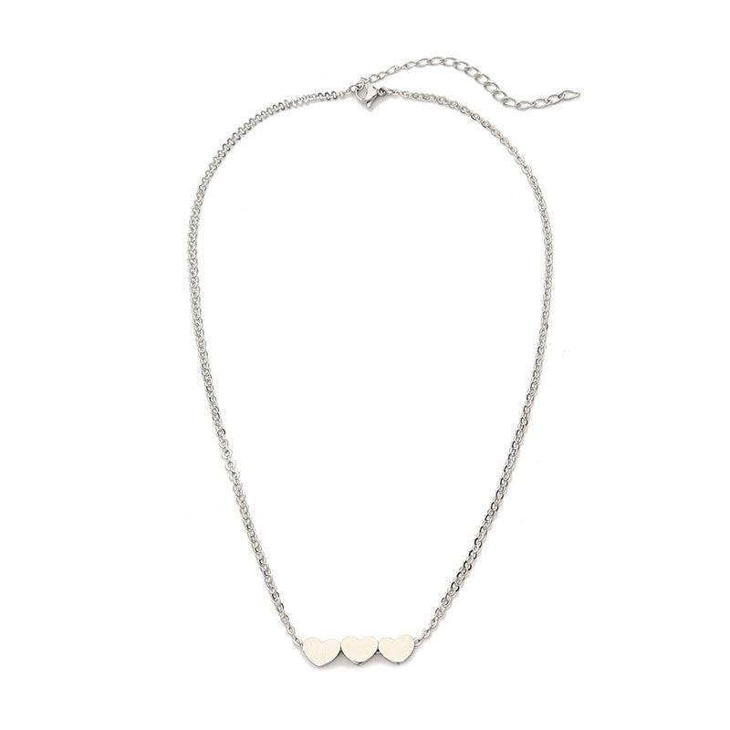 Collier en acier inoxydable avec pendentif en forme de cœur