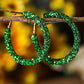 Boucles d'oreilles à paillettes vert foncé