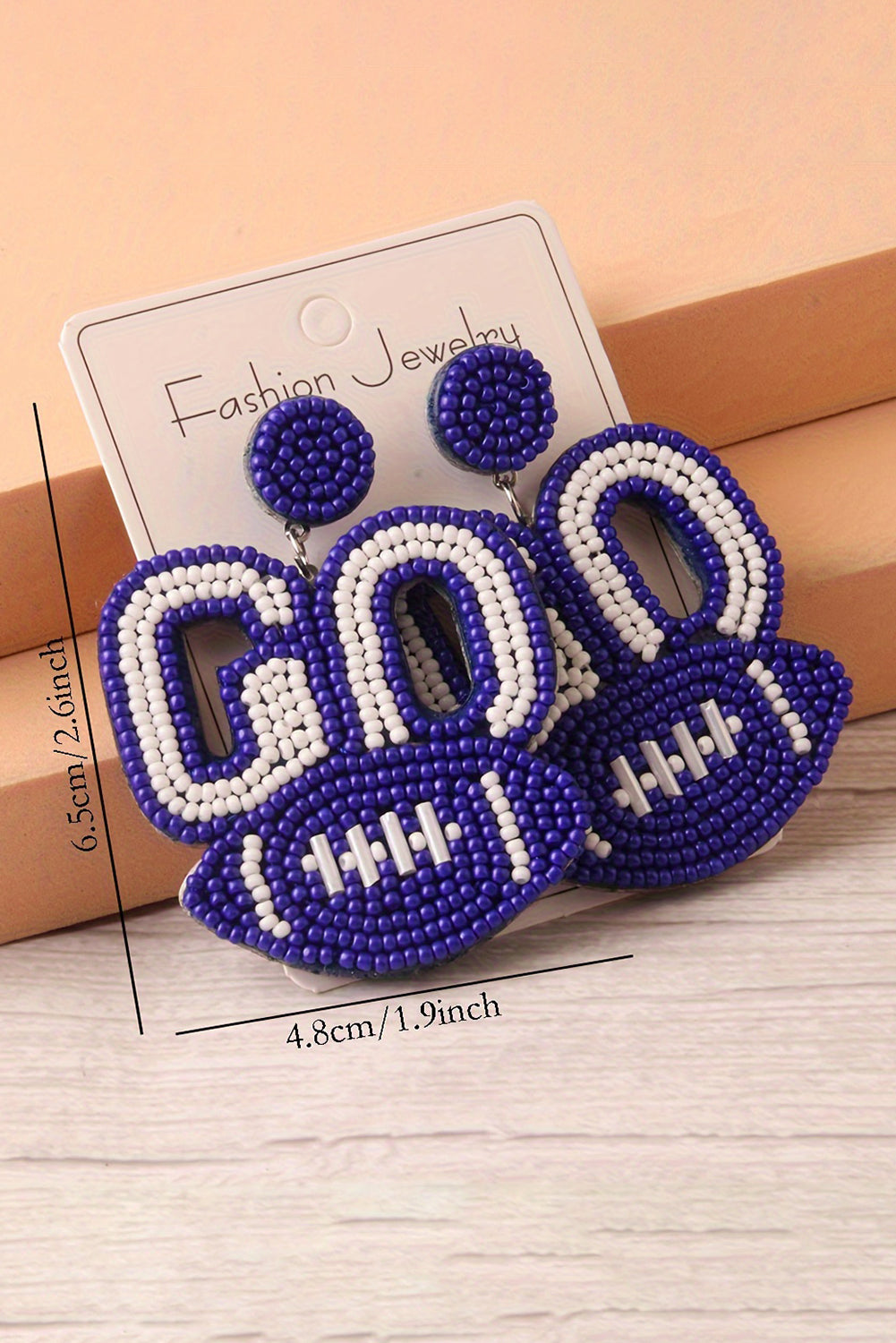 Bluing Boucles d'oreilles GO Baseball avec perles