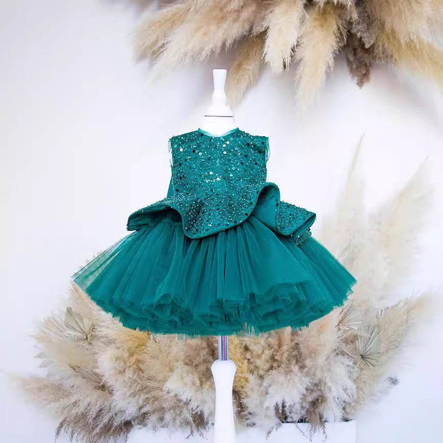 Robe de soirée à paillettes pour hôte de défilé