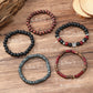 Bracelet de perles de bois multicouches