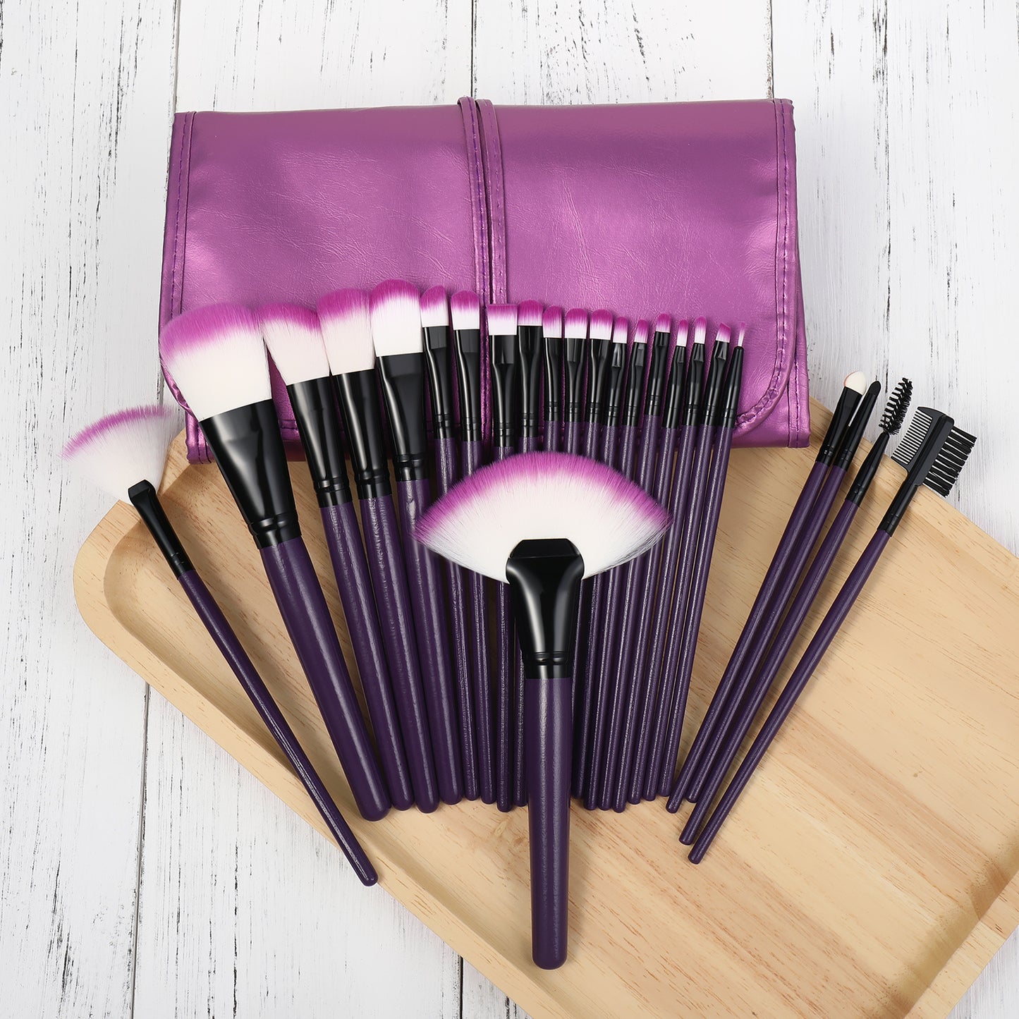 24 pinceaux de maquillage avec sac de rangement portable