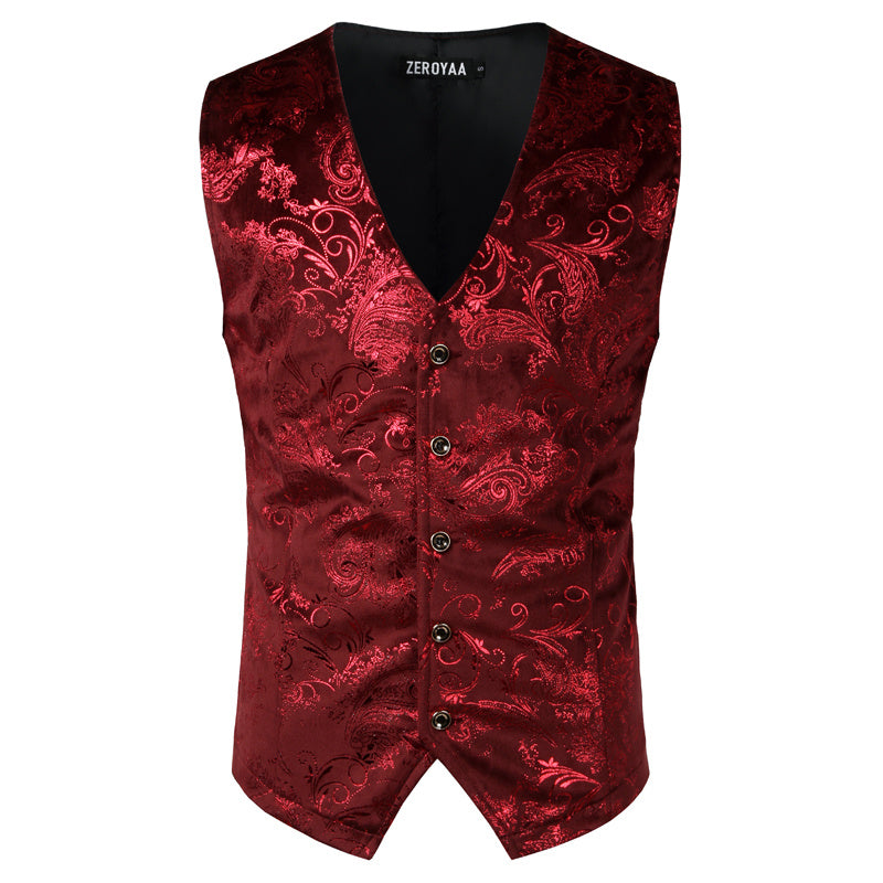 Gilet Steampunk doré pour homme, costume, mariage, sans manches