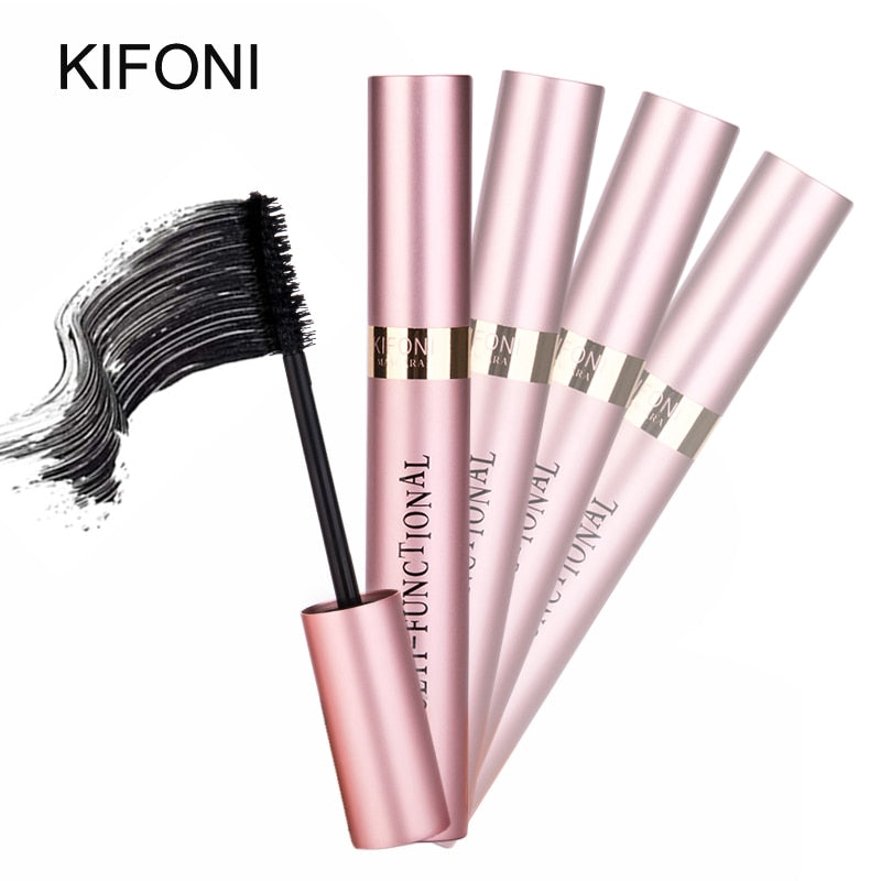 Mascara KIFONI 4D – Fibres soie, waterproof, allonge et épaissit les cils.