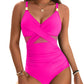 Maillot de bain une pièce en maille de couleur pure pour femmes