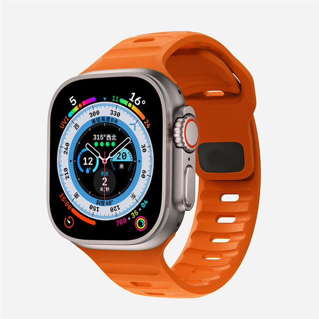 Montre connectée ultra watch band Iwatch9 bouton pression de couleur unie