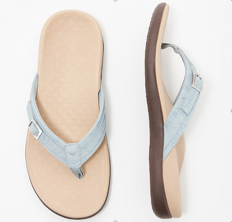 Tongs Femme – PU Métalliques, Confortables & Décontractées