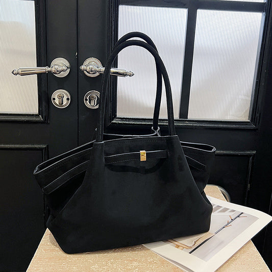 Sac Tote en Suédine Femme – Élégance Automnale, Design Rétro, Grande Capacité