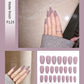 Faux ongles – Stiletto longs, transparents, mat, complets, avec colle