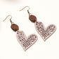 Boucles d'oreilles pendantes en forme de coeur creusé rose rouge pour la Saint-Valentin