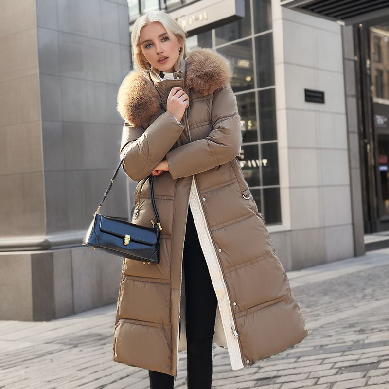 Veste en coton rembourrée à col en fourrure