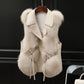 Gilet de fourrure manteau court automne et hiver nouveau patchwork