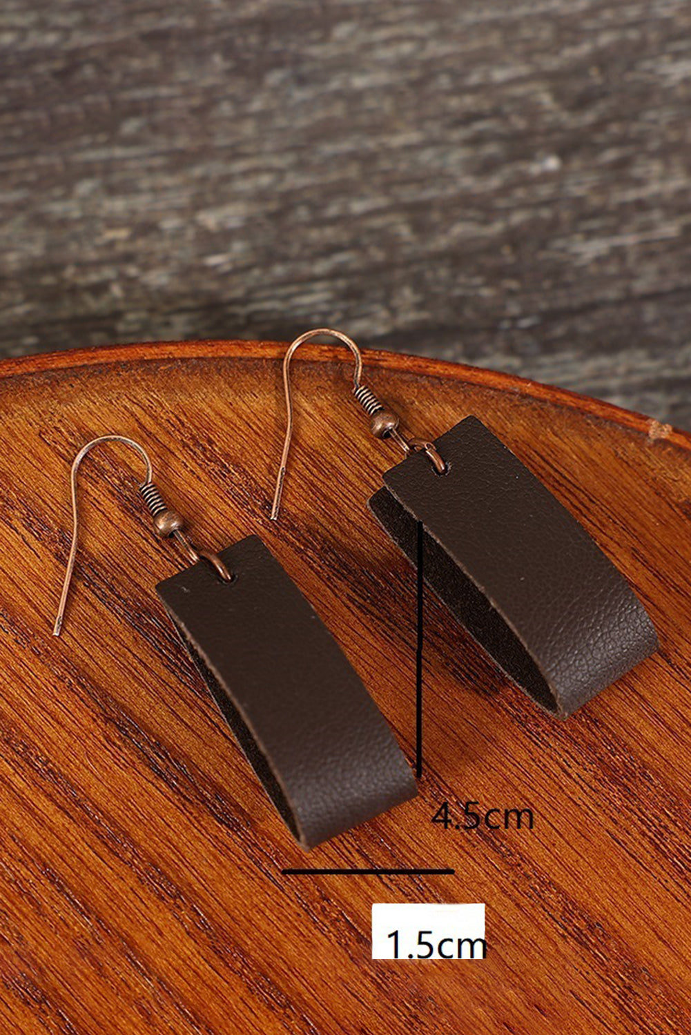 Pendants d'oreilles en cuir PU marron foncé