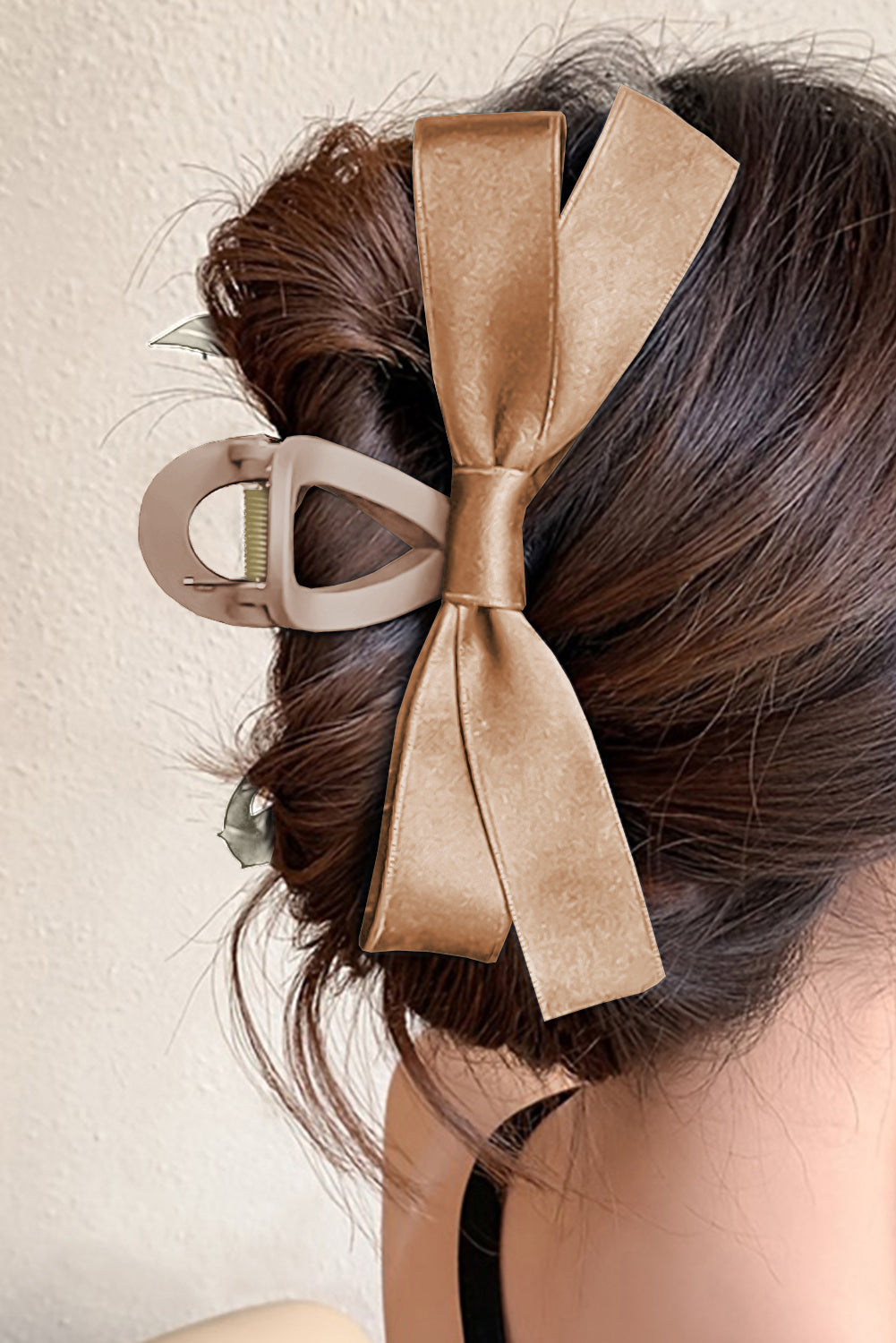 Barrette à cheveux avec ruban décoratif de couleur unie noire