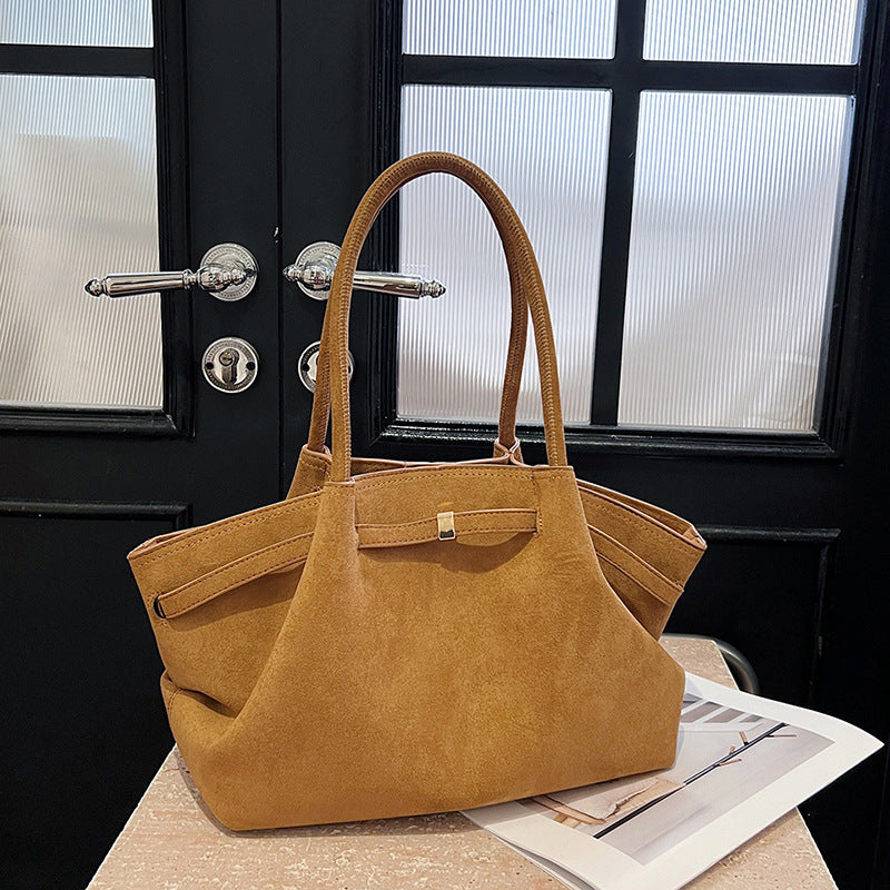 Sac Tote en Suédine Femme – Élégance Automnale, Design Rétro, Grande Capacité