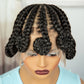 Perruque Tressée Cornrow, Lace Front, Cheveux Synthétiques