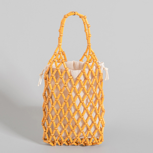 Sac Tissé Femme – Perles en Bois, Design Unique & Fait Main