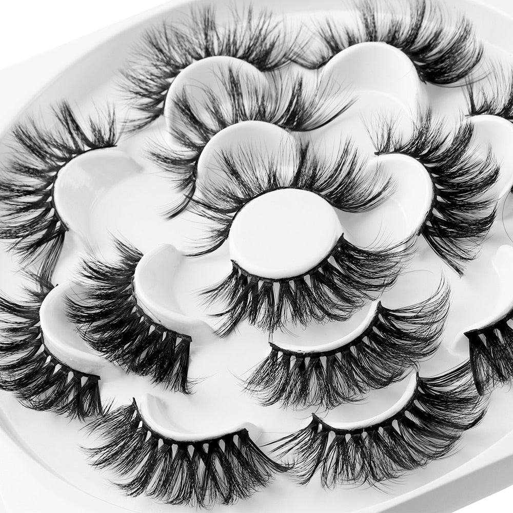 7 Paires de Cils 3D Mink – Longs, Épais, Cils Faux 25mm