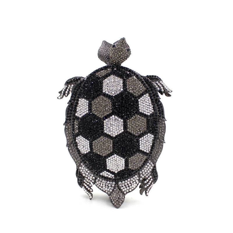 Minaudière Luxe – Cristal Tortue, Strass & Boîtier Métal