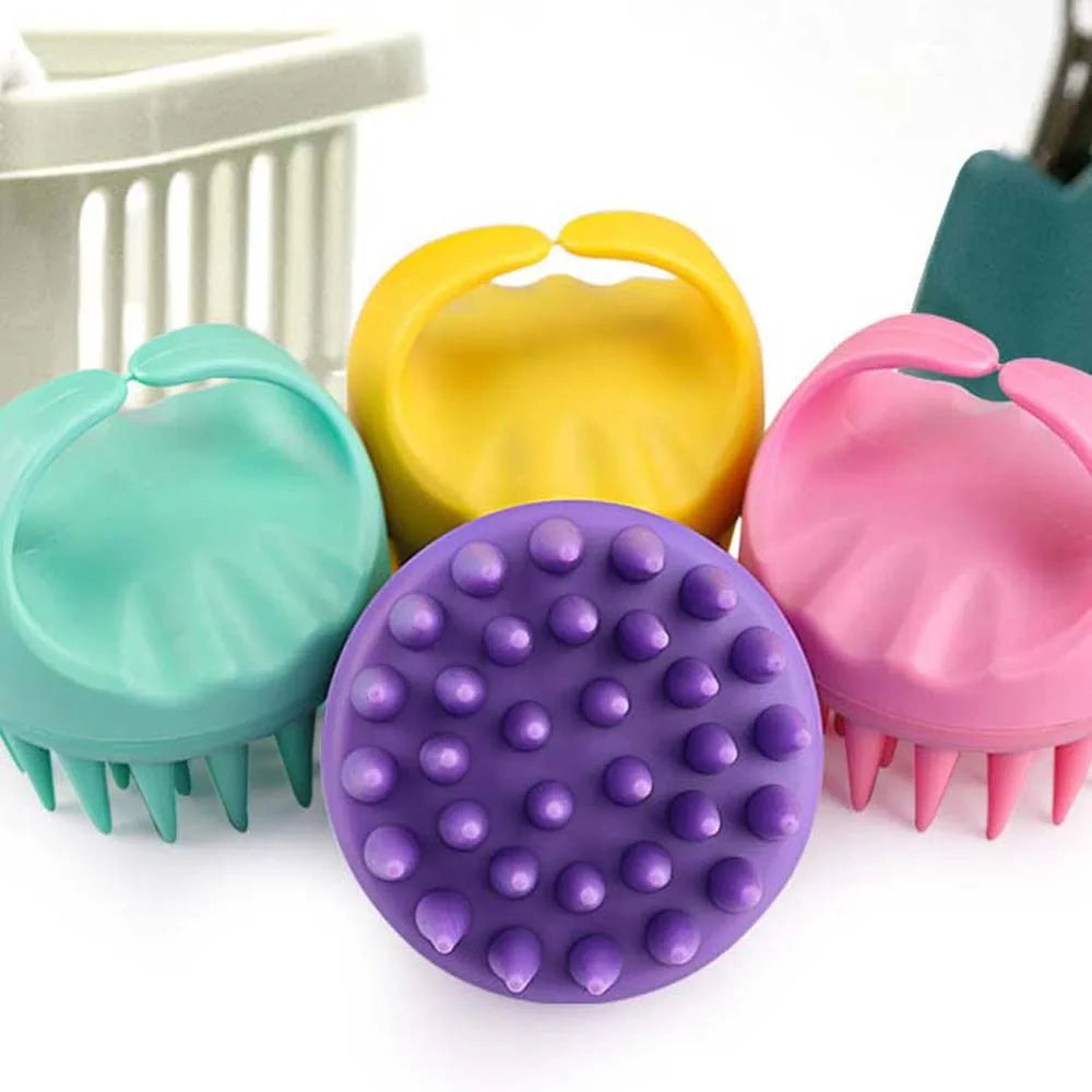 Brosse à shampoing portable à dents longues