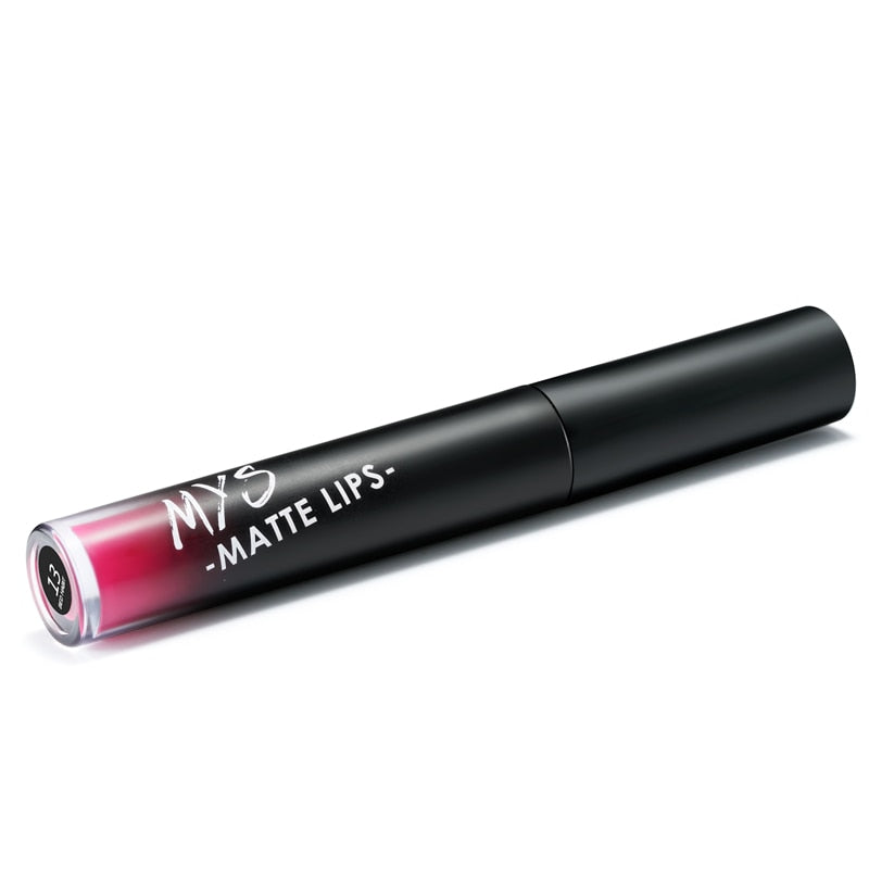 Rouge à lèvres liquide mat MYS – Teinte, waterproof, longue tenue, gloss nude.