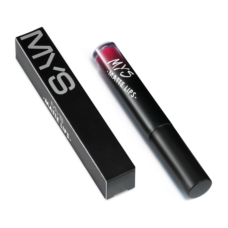 Rouge à lèvres liquide mat MYS – Teinte, waterproof, longue tenue, gloss nude.