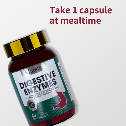 Capsules d'enzymes digestives et de probiotiques