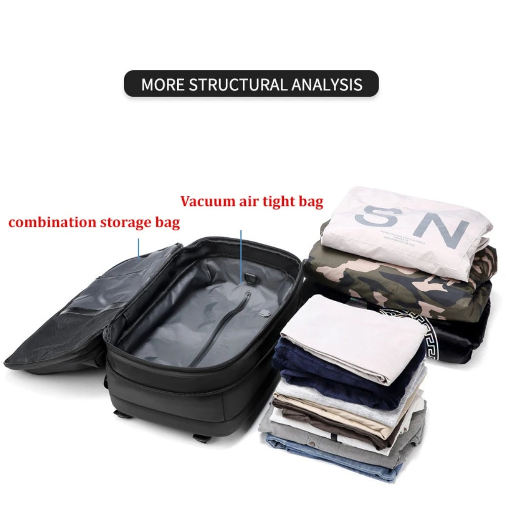 Sac à dos extensible étanche – Voyage, business, ordinateur, compression sous vide