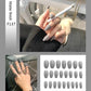 Faux ongles – Stiletto longs, transparents, mat, complets, avec colle