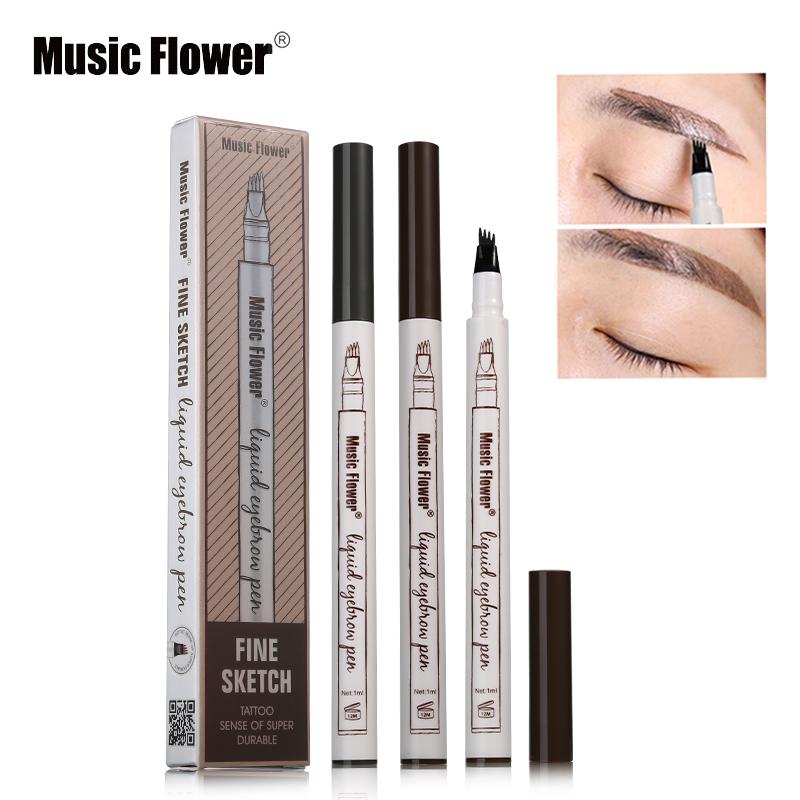 Stylo sourcils liquide Music Flower – 3 couleurs, waterproof, tatouage longue durée.