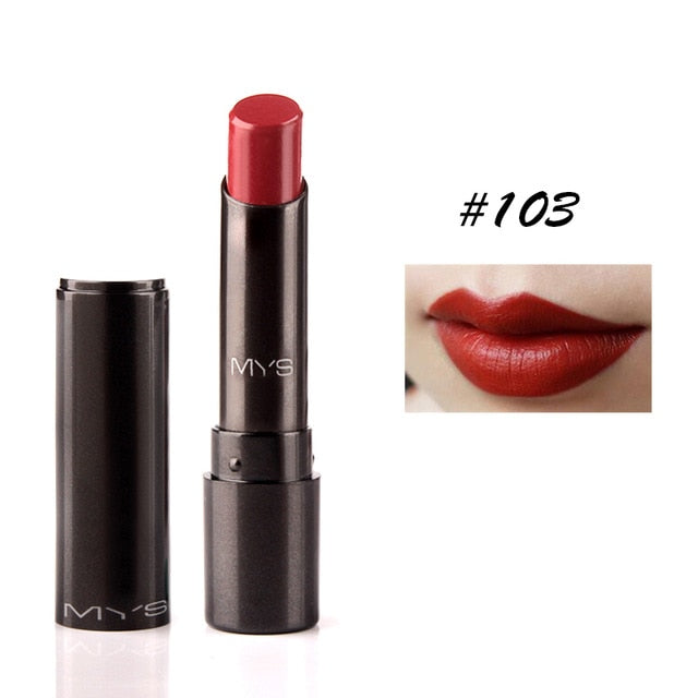 Rouge à lèvres mat MYS – Longue tenue, teinte, gloss, maquillage rouge.
