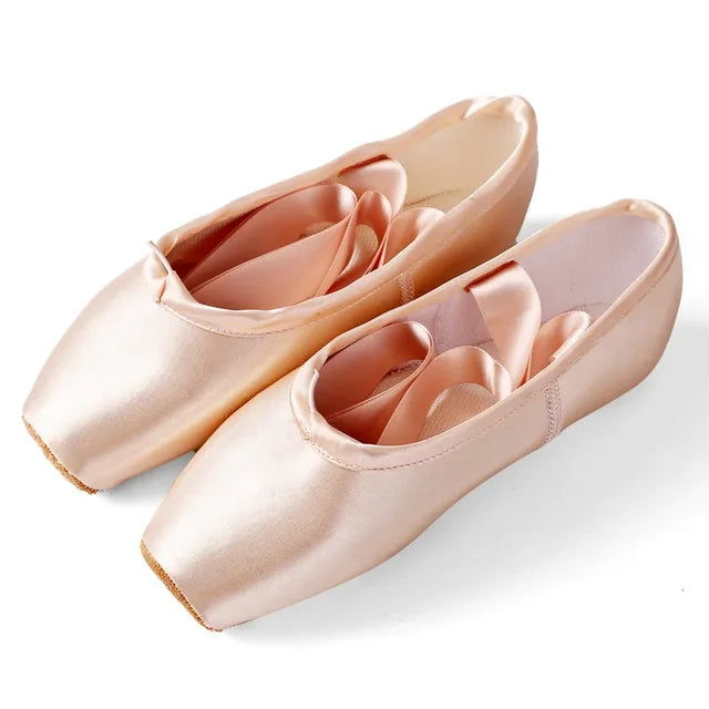 Chaussures de ballet – Pointes professionnelles, avec rubans, pour enfants & adultes