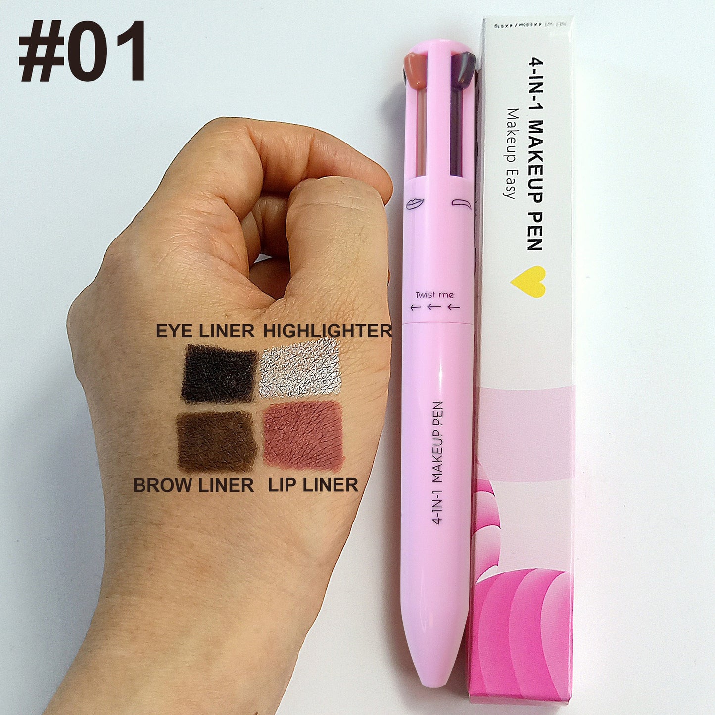 Crayon 4 en 1 pour sourcils – Waterproof, longue tenue, eyeliner, surligneur