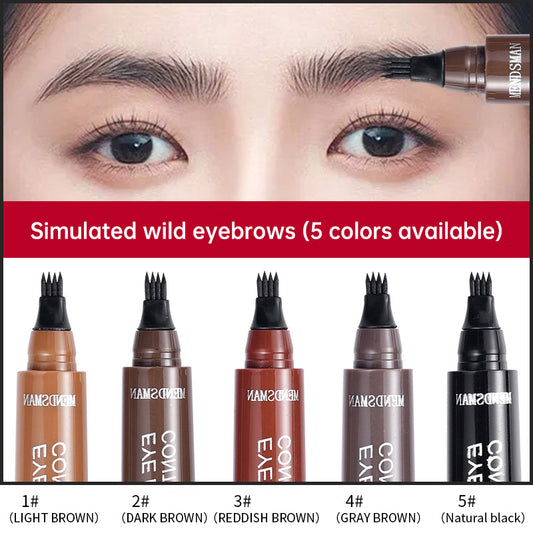 Crayon sourcils liquide 5 couleurs – Waterproof, microblading, pointe fourche, longue tenue.