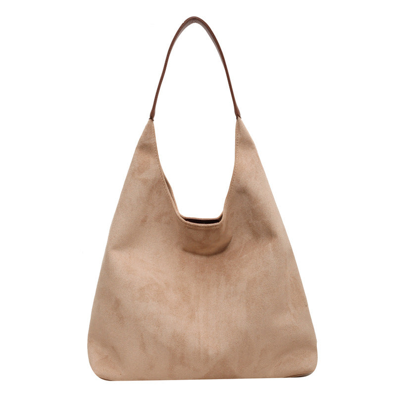 Bag for women large capacity simple tote bag retro and lazy suede big bun mother bag